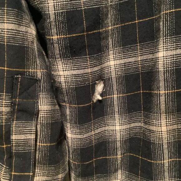 Size large l flannel jacket plaid snap button rugged elements - Picture 3 of 4